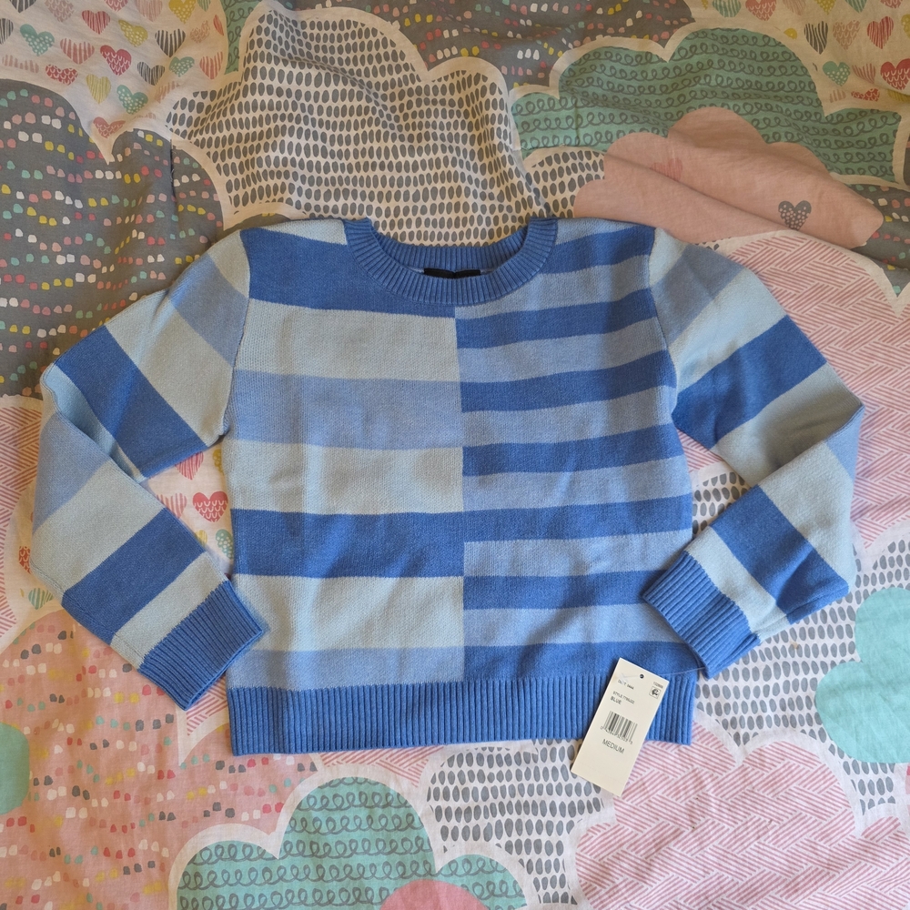 Blue Striped Girl's Sweater Size M